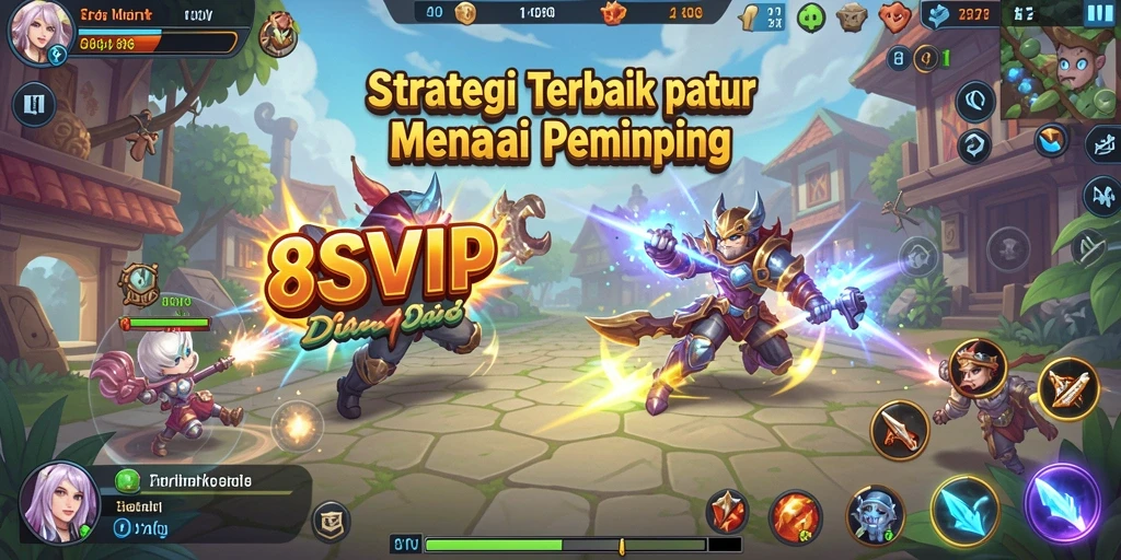 Tangkapan layar utama dari gameplay menegangkan 8SVIP yang menampilkan aksi strategi.