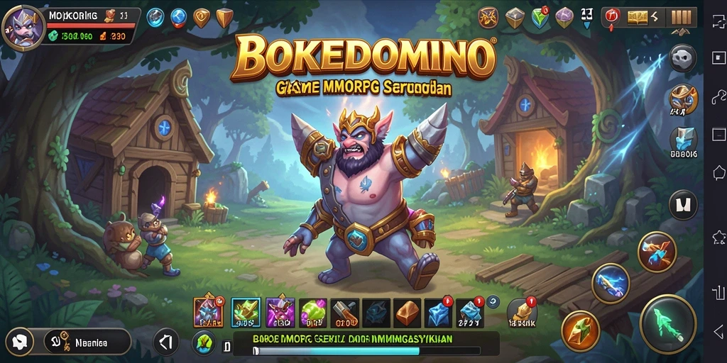 Tangkapan layar gameplay BOKEDOMINO yang menampilkan aksi petualangan seru.