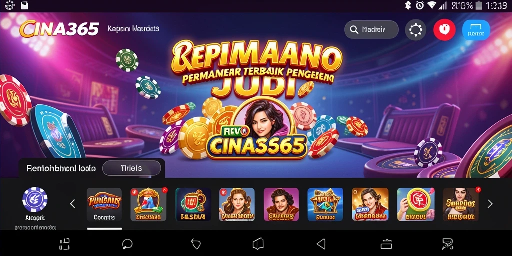 Screenshot utama CINA365 menampilkan aksi seru dalam permainan Kasino.