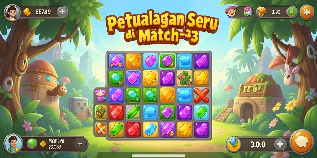 Tampilan gameplay seru di <strong>EE789</strong> dengan permata berwarna-warni.