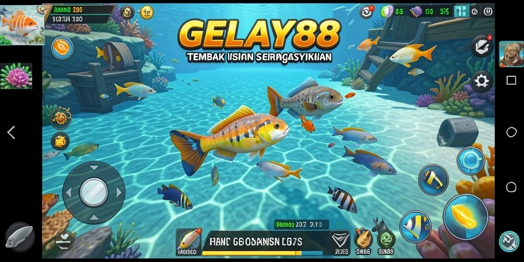 Screenshot GELAY88 menunjukkan gameplay menembak ikan yang seru.
