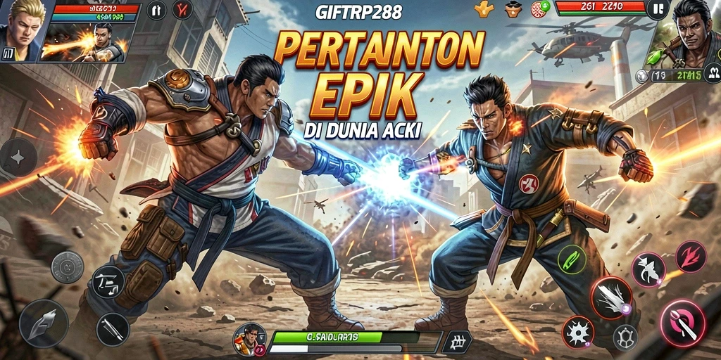 Tangkapan layar utama GIFTRP288 menampilkan aksi pertempuran yang mendebarkan.