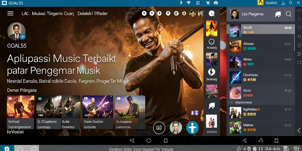 Tampilan gameplay Music GOAL55 dengan fitur interaktif yang menarik.