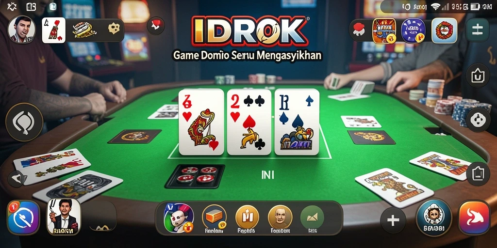 Tampilan gameplay seru domino di aplikasi IDROK.