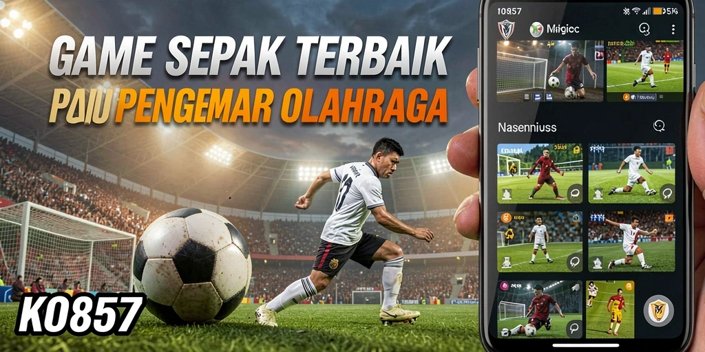 Screenshot gameplay KO857 menampilkan pertarungan seru di lapangan sepak bola.
