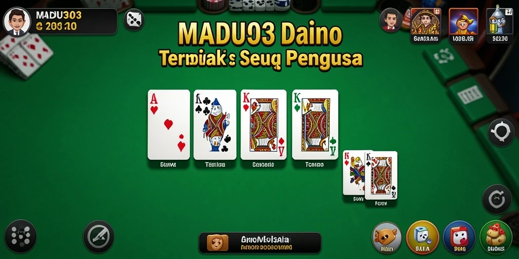 Tampilan gameplay seru di MADU303 dengan variasi permainan domino.