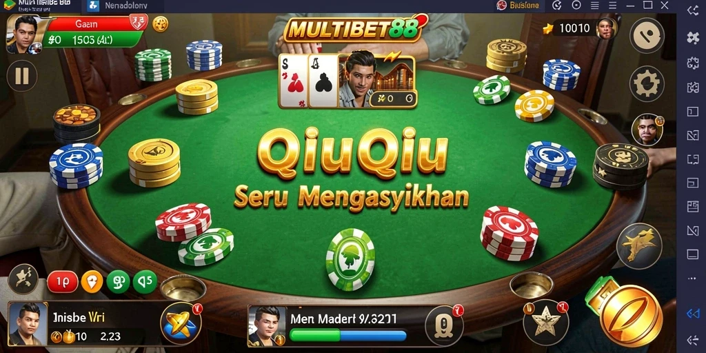 Tampilan gameplay menarik dari MULTIBET88 yang penuh strategi QiuQiu.