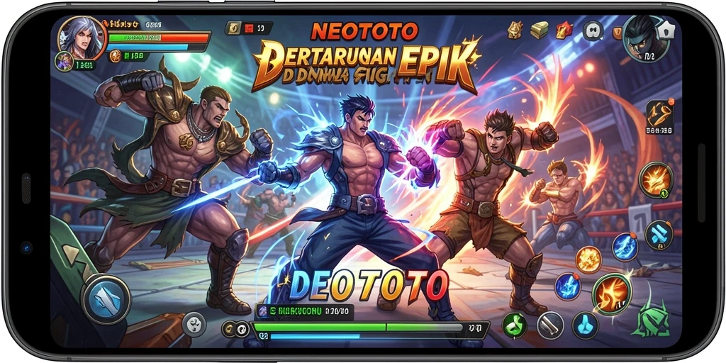 Tampilan gameplay seru NEOTOTO dengan aksi Fighting intens.
