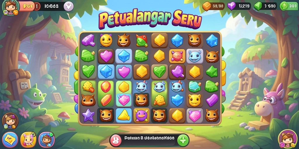 Tangkapan layar PG11 menampilkan gameplay Match-3 yang seru dan menantang.