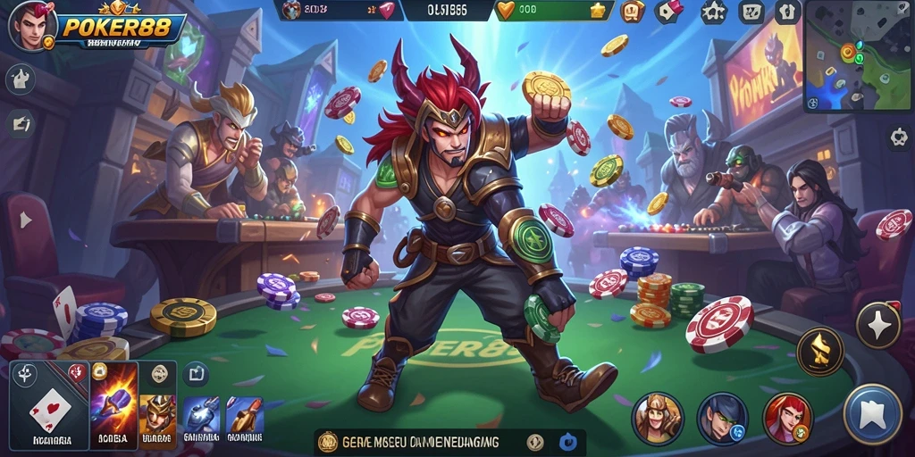 Tampilan layar permainan MOBA memberikan pengalaman visual yang menarik.