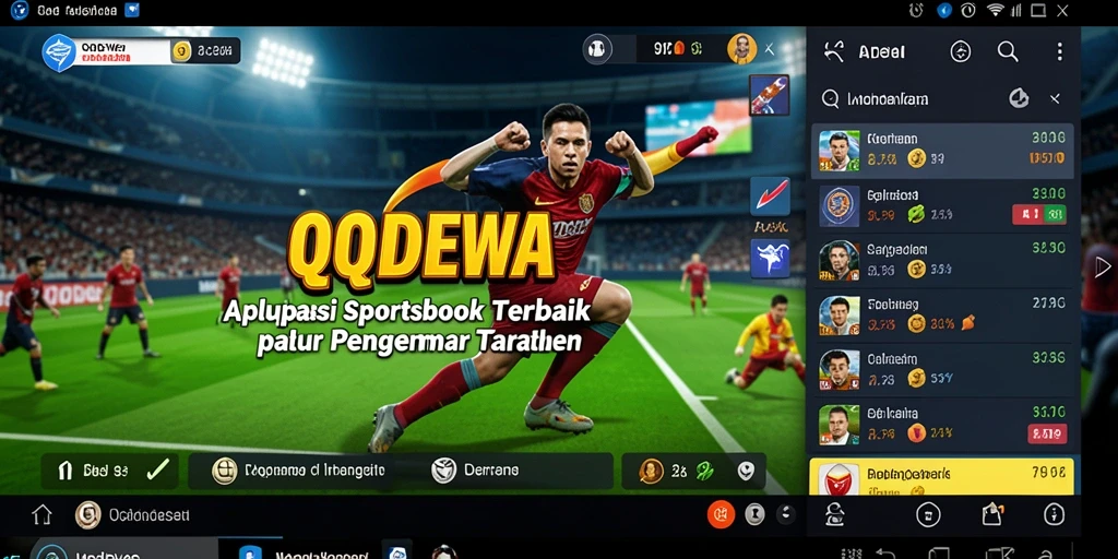 Tampilan menarik aplikasi QQDEWA saat bertaruh olahraga.