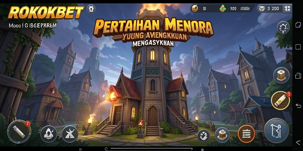Tampilan gameplay seru di ROKOKBET dengan pertahanan yang strategis.