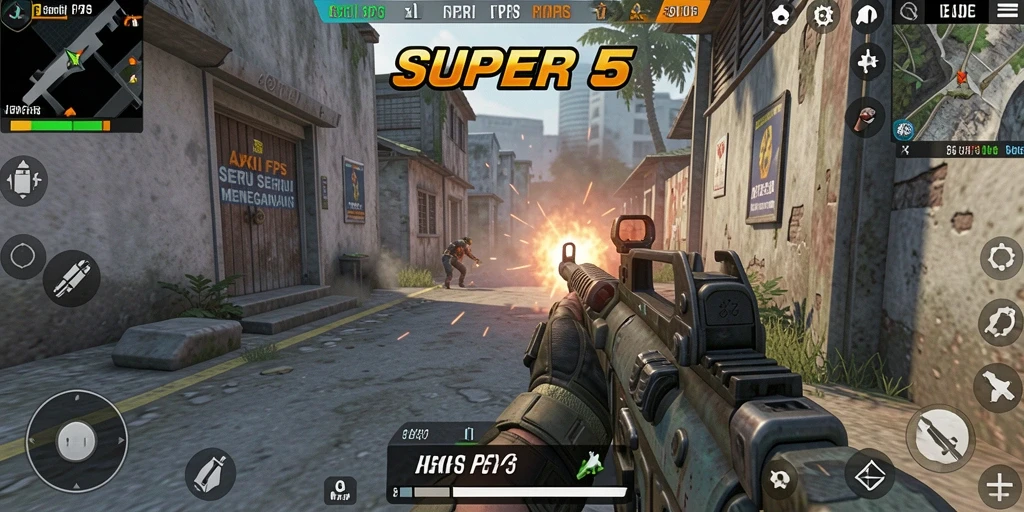 Tangkapan layar menunjukkan momen mendebarkan dalam gameplay FPS.