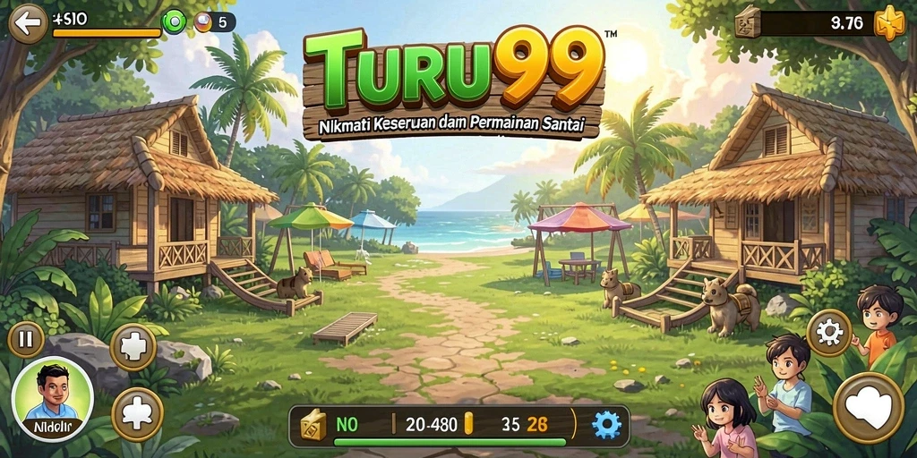 Tampilan menarik dari gameplay TURU99 yang penuh warna.