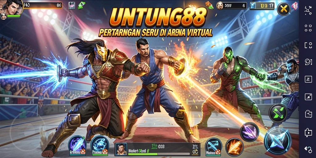 Tangkapan layar menunjukkan pertarungan mendebarkan di UNTUNG88.