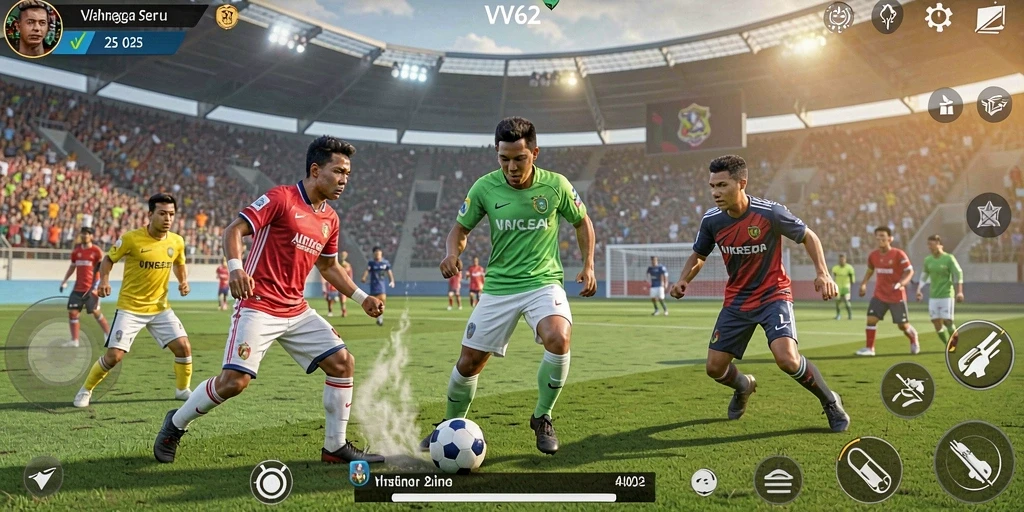 Tampilan menarik dari gameplay olahraga di VV62.